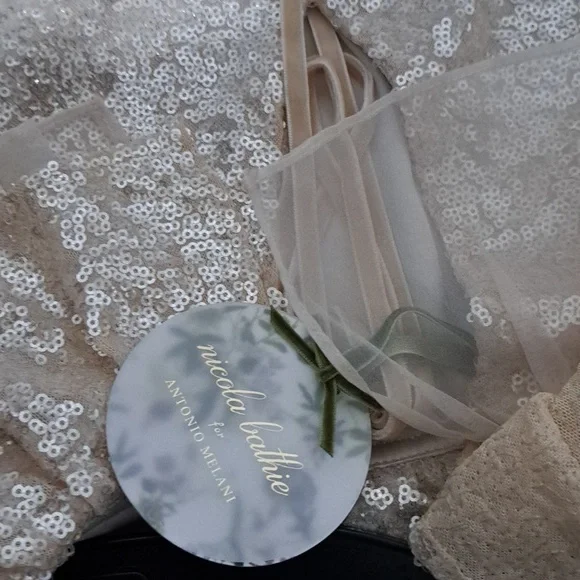 Antonio Melani x Nicola Bathie Champagne Gold Sequin Shelby Blouse - Picture 10 of 14